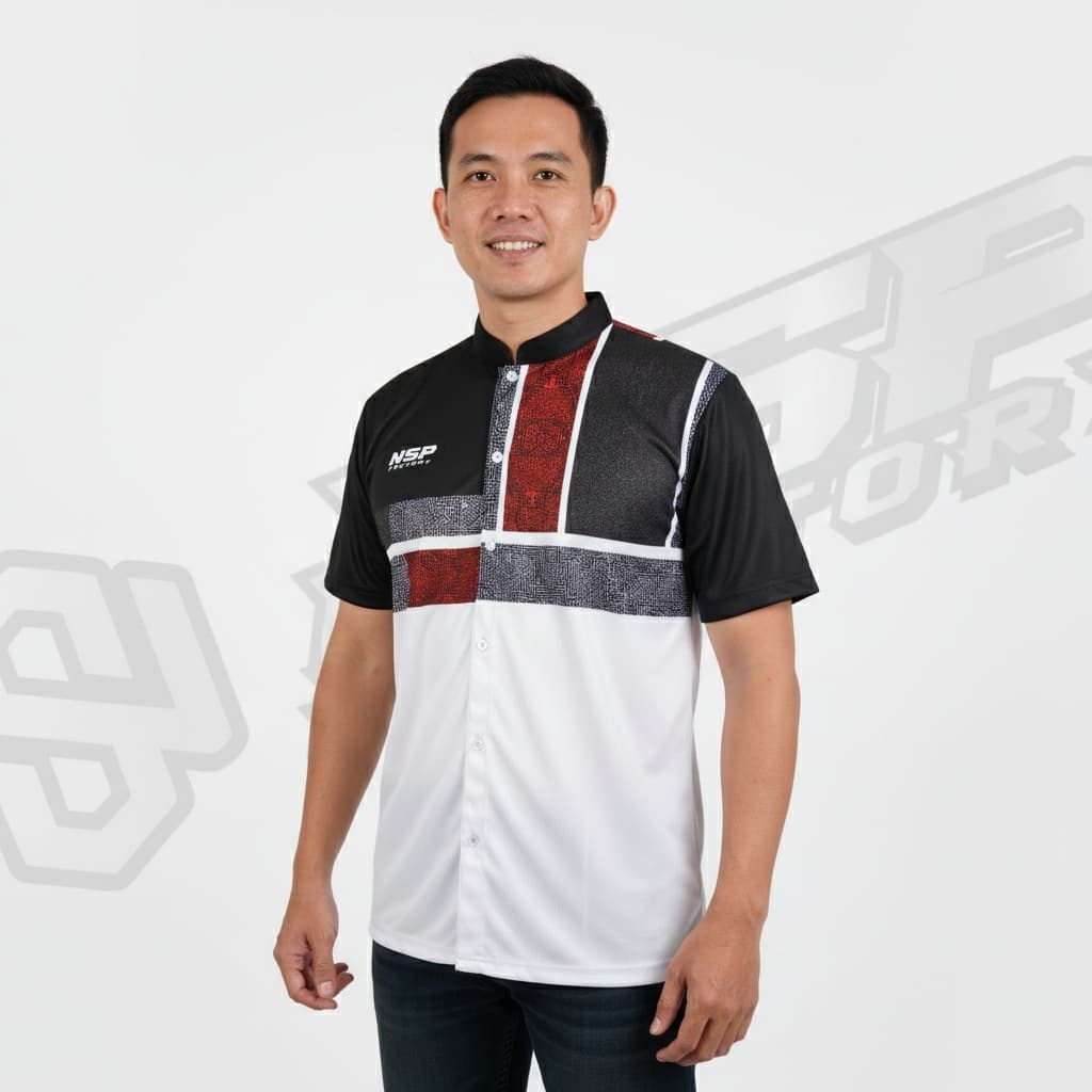 Lengan Pendek Red Block